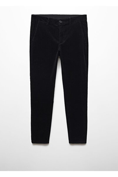 MANGO Man Dar Kesim Crop Fitilli Kadife Pantolon