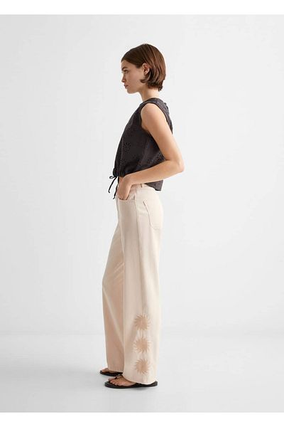 Mango Teen Ecru Pants for Kids