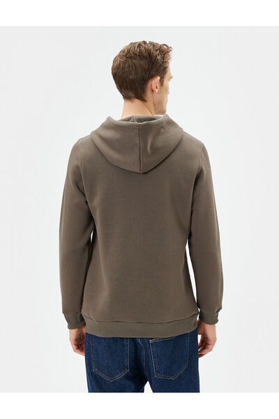 Koton Kapşonlu Sweat Kedi Baskılı Sloganlı Uzun Kollu