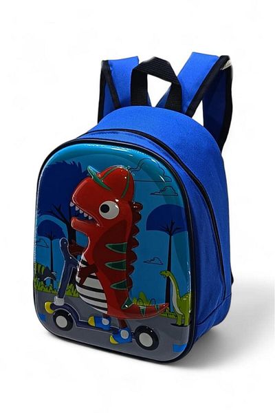 Baginn Rucsac pentru băieți - grădiniță, în relief 3D, creșă din dinozaur albastru