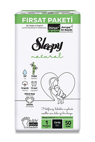 Sleepy Natural Bebek Bezi No: 1 - 2-5 Kg 50 Li