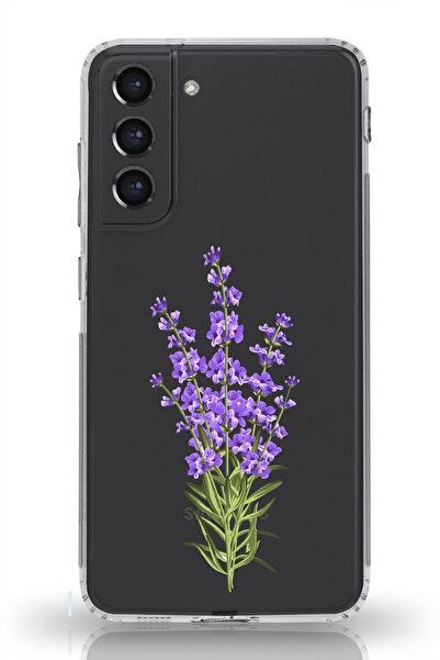 moonset Galaxy S21 FE Uyumlu Leylak Tasarımlı Baskılı Şeffaf Telefon Kılıfı