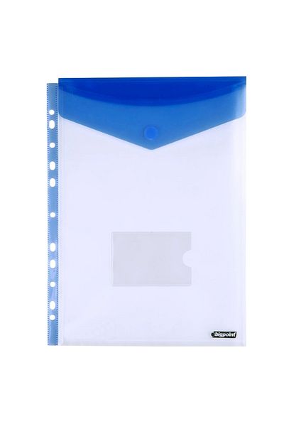 Bigpoint 11 Holes Vertical Velcro File A4 Blue