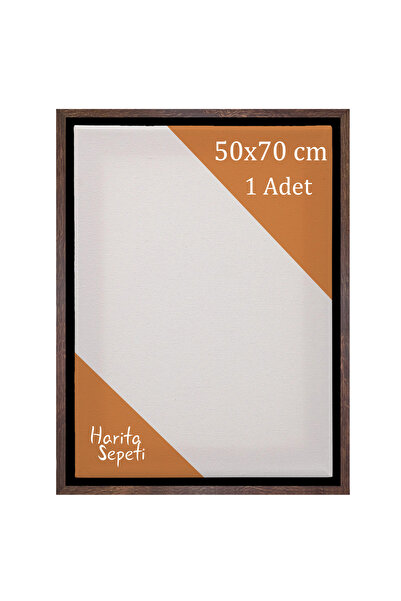 Harita Sepeti Kahverengi Çerçeveli 50x70 cm Boş Tuval Tablo