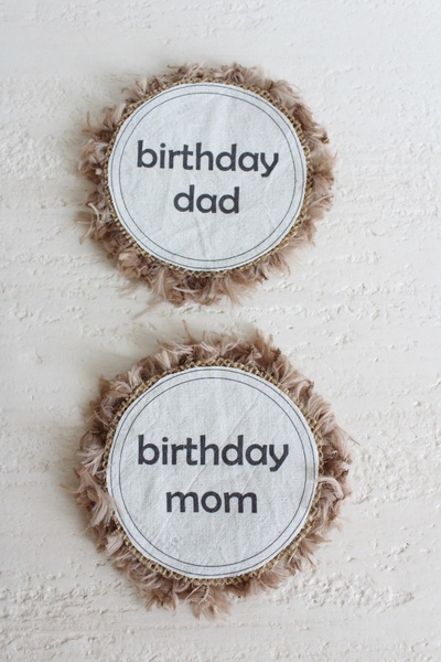 bymila Doğum Günü 2’li Aile Arma Seti / Yakalık -Birthday Mom-Birthday Dad Yakalık Pasta Süsü