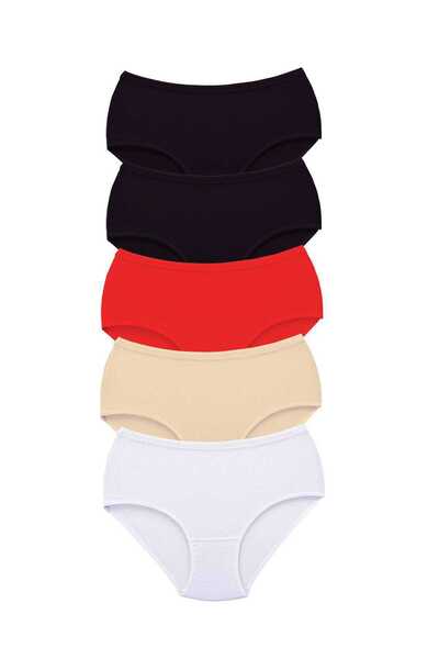 TWOX 5 Pieces Women's High Waist Bato Thick Rubber Panties S13