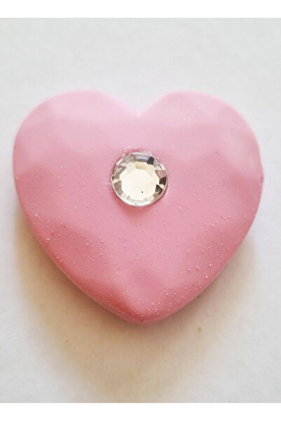 Modellino Kalpli Pırlanta Tek Taşlı Silgi - Pembe Renkli