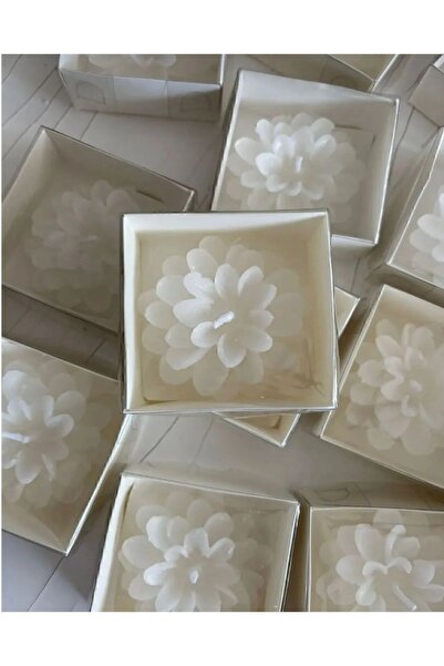 Nikah Şekeri Market Lotus Mum Beyaz 25 Adet