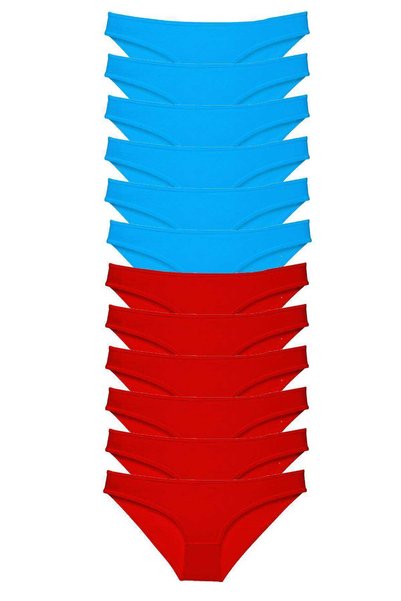 TWOX 12 Pieces Red Blue Lycra Super Eco Women's Slip Set