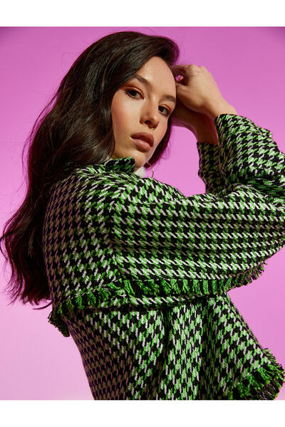 Koton Яке от туид с пискюли и джобове