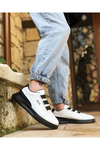 mackrock sports Ανδρικά μαύρα πάνινα παπούτσια με τρεις ρίγες Ορθοπεδική σόλα Εποχιακά casual παπούτσια