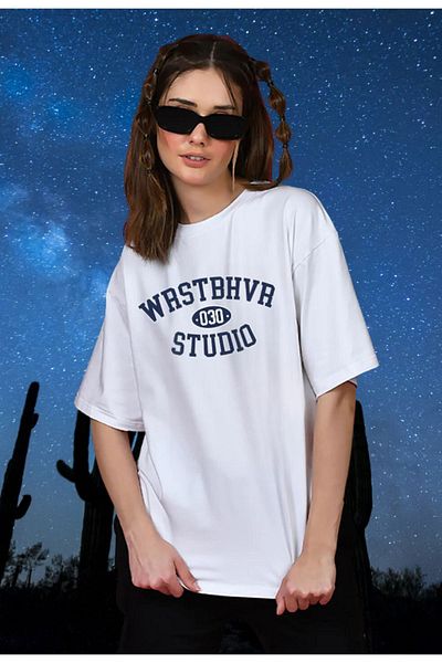 Pink Sky Cotton Oversize T-shirt - Printed