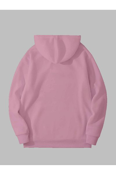 Harmandar Φούτερ με κουκούλα Catzilla Printed Pink Unisex - Φούτερ με κουκούλα με τρεις κλωστές καγκουρό