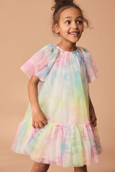 Next Baby Bright Rainbow Colors Tulle Party Dress