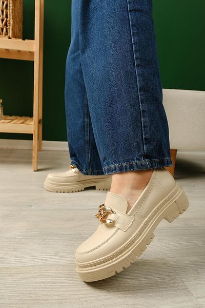 Oksit Juliette Thick Sole Buckle Detailed College Women's Loafer