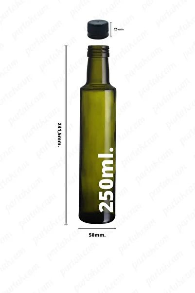 parlakcam 5 Pieces Olive Oil Bottle Green Glass Bottle 250ml Dorica Oil Pot Oil Vinegar And Sauce Bottle