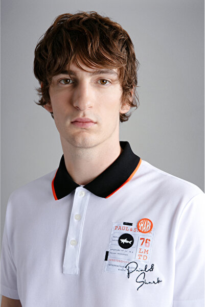 PAUL&SHARK MEN'S KNITTED POLOSHIRT C.WCOTTON