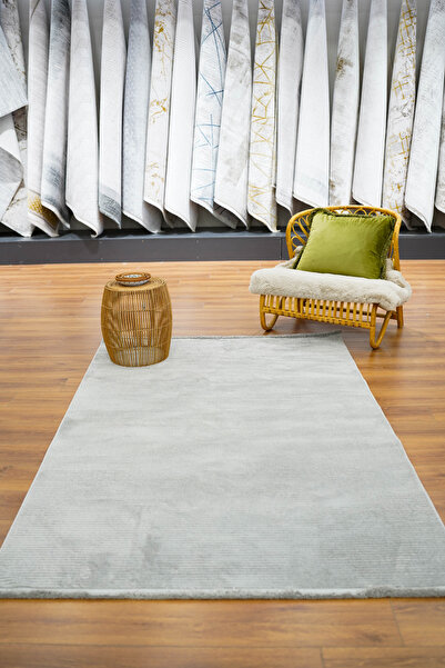 ASPERA HALI Velar 3603 Gri Parlak Yumuşak Dokulu Salon Mutfak Oturma Odası Ma...