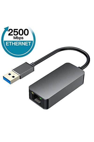 Apera MT73 USB 3.2 Gen 1 to 2500Mbps RJ45 Ethernet Adaptör Mac Windows Uyumlu Alüminyum Kasa