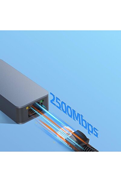 Apera MT73 USB 3.2 Gen 1 to 2500Mbps RJ45 Ethernet Adaptör Mac Windows Uyumlu Alüminyum Kasa
