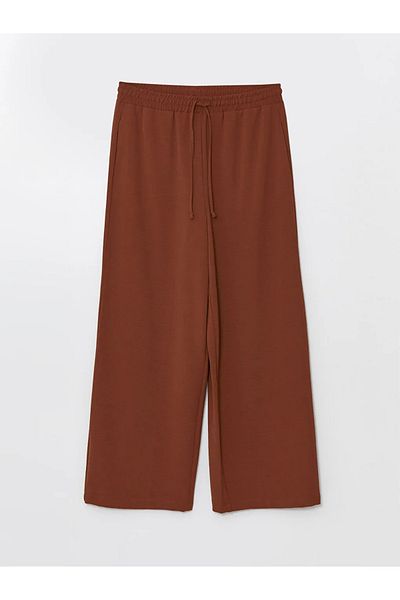 LC Waikiki Lcw Modest Burnt Orange Women's Elastic Waist Straight Palazzo Trousers