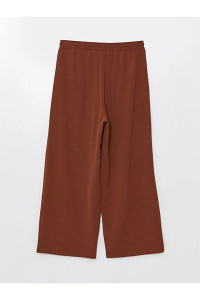 LC Waikiki Lcw Modest Burnt Orange Women's Elastic Waist Straight Palazzo Trousers