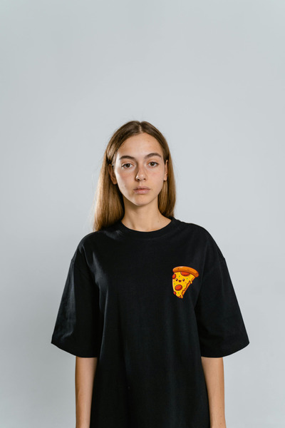 Pink Sky Pica Štampano Oversize kroj T-shirt - okrugla kragna