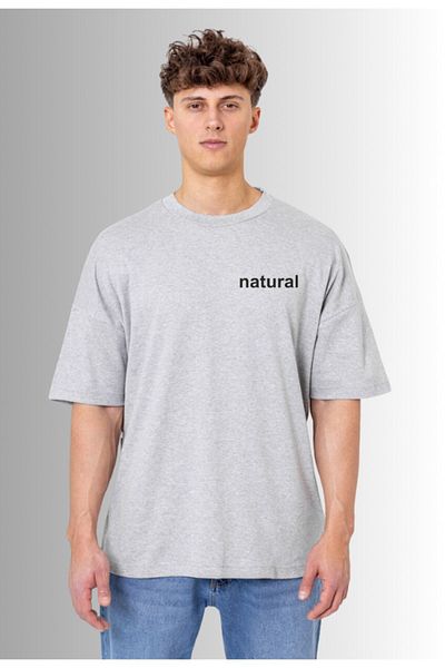 Pink Sky Cotton Oversize T-Shirt - Natural Printed