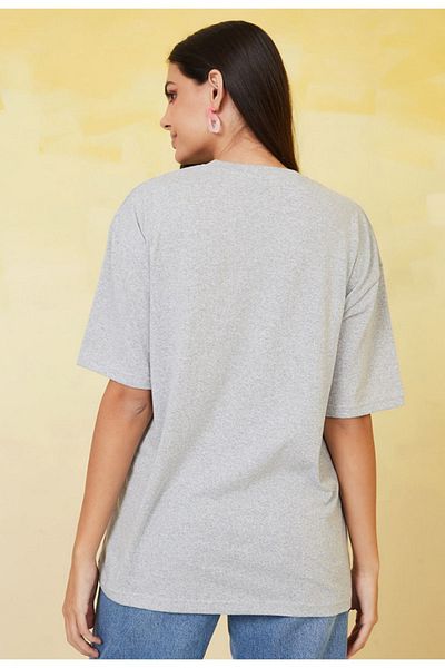 Pink Sky Oversize Cotton T-Shirt - Drugs Are Bad Printed