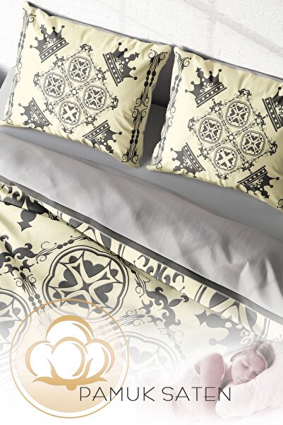 PerlaSera Двоспальний комплект постільної білизни з щільної бавовняної сатини 3D, спеціальний дизайн King Royal Classic