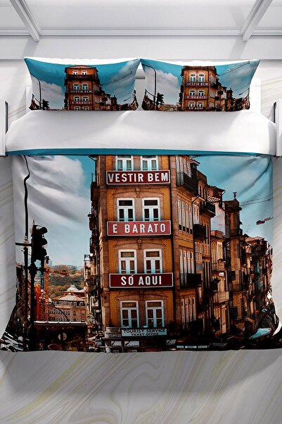 PerlaSera Apartament 3d Bumbac Satin Set Husa Pilomă Dublă