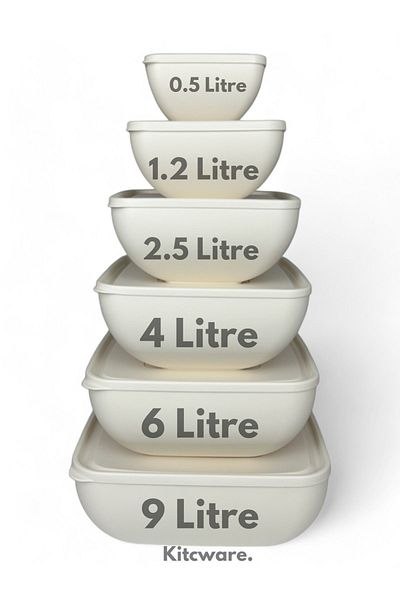 Kitcware Storage Container, Food Storage Container, Large Size Storage Container, Square Storage Container, Set of 6