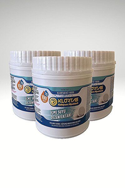 KLORTAB 3'lü Kalsiyum Hipoklorit Içme Suyu Dezenfektanı Kt-9000 700gr
