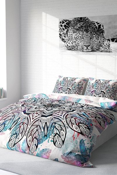 PerlaSera 3D Custom Design - Double Duvet Cover Set, Tightly Woven Cotton Satin, Ethnic Mandala 2