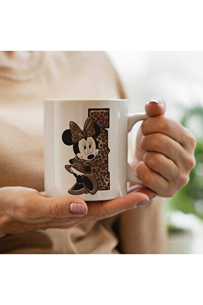 HobiShop Mickey Mouse Minnie Temalı İ harfli Kupa Bardak