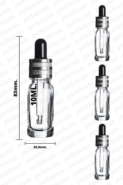 parlakcam 10ml Şeffaf Damlalıklı Şişe Gold Modern Yüzüklü Özel Tasarım 10cc C...