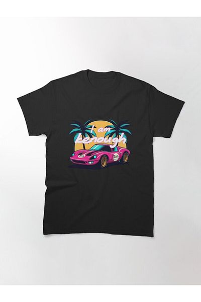 Pink Sky Μπλουζάκι Loose Fit με μαύρο στάμπα