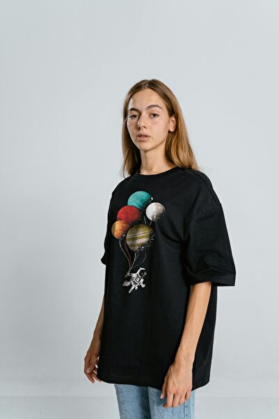 Pink Sky HELLO TEXTILE O Oversize kroj B okrugla kragna B Štampano Astronaut ...