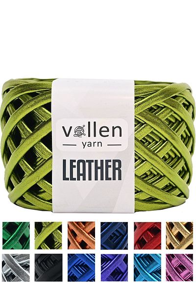 vollen yarn Premium Δερμάτινο Σχοινί Μεταλλικό Σχοινί Τσάντα Σχοινί, γυαλιστερό χτενισμένο βαμβακερό σχοινί. 120 γραμμάρια, λαδιό πράσινο