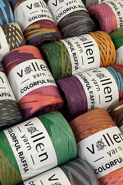 vollen yarn Premium πολύχρωμο σχοινί Raffia, Σχοινί από ψάθινο χαρτί, Φυσικό σχοινί Raffia, Σχοινί τσάντας, Σχοινί Supla, Σχοινί καπέλου και οργάνων