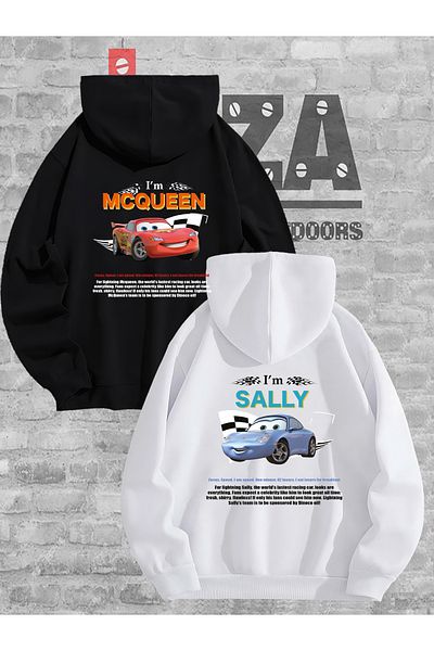 Joza Outdoors McQueen 2 Sally BACK εμπριμέ γυναικεία και ανδρικά φούτερ με κουκούλα Σετ ζευγάρι