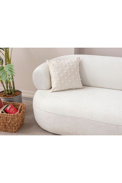 BUGİ HOME COLLECTİON 43x43 Husă de pernă decorativă din in - Buline