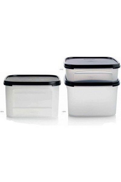 Tupperware Modular Dry Food Storage Set 3 Pieces Black