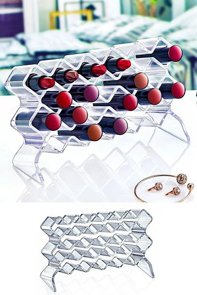 KOZART Transparent Lipstick Organizer - 18 Compartments Makeup Organizer