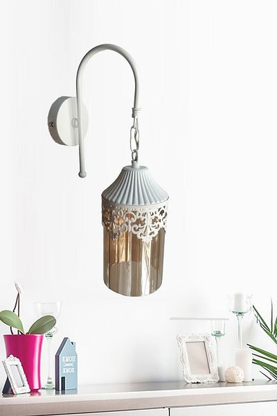 Uçar White and Black Antique - Case Honey Glass Authentic Sconce