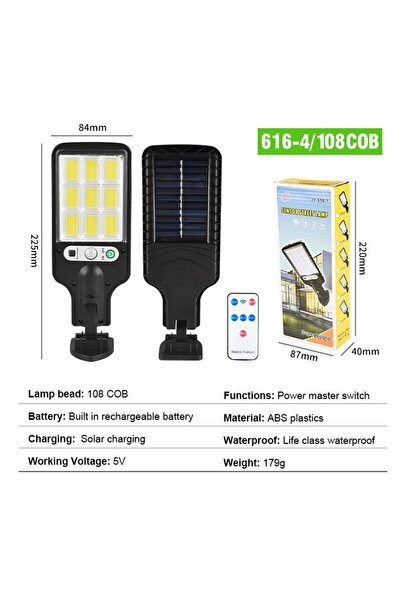GIS OIL GIS 9 Gözlü Solar Güneş Enerjili Bahçe Aydınlatma Sokak Lambası Harek...