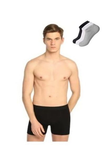 Tutku Ανδρικές κάλτσες Lycra Elastan Boxer Μαύρο Χρώμα 5 τεμαχίων 3 τεμαχίων