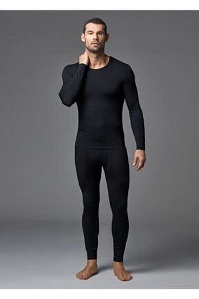 Tutku Ανδρικό Σετ Μαύρο Thermal Bottom Top