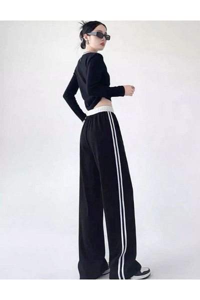 AtegeWear Y2k Stripe Detail Φούτερ/παντελόνι