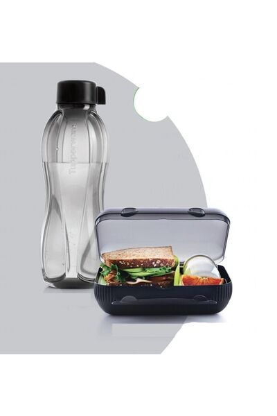 Tupperware Eko Siyah Şişe 1 lt Siyah Yeşil Beslenme 1 lt Özel Se